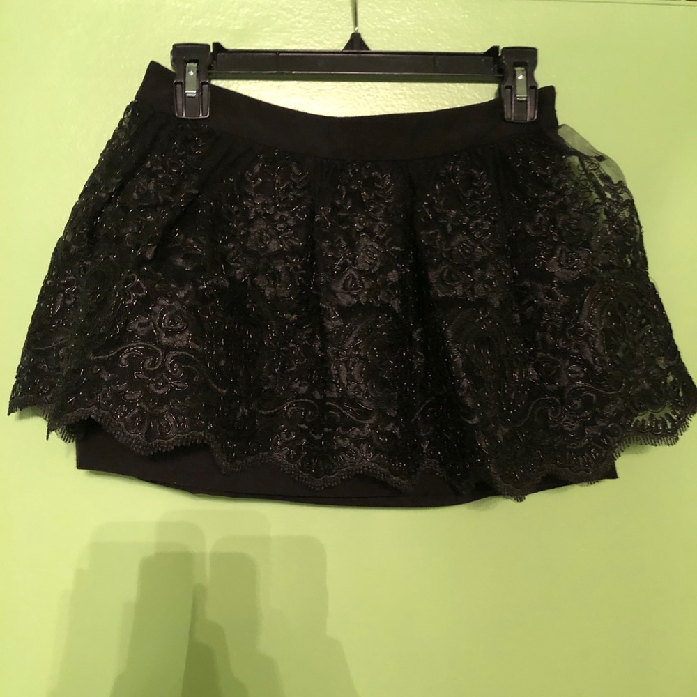 Kimchi Blue Skirt with Floral Embellishment